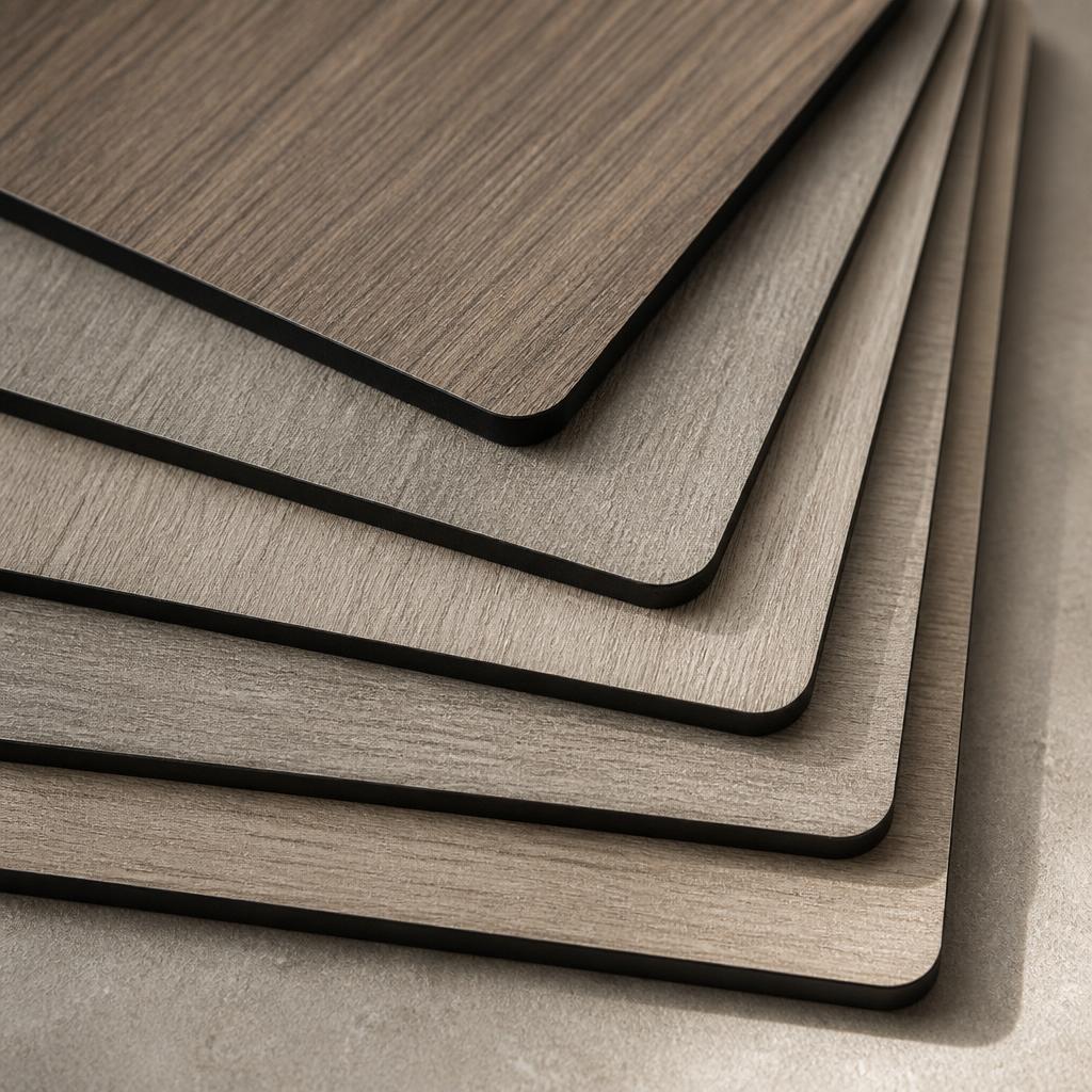 Macro de muestras de laminado con textura amaderada